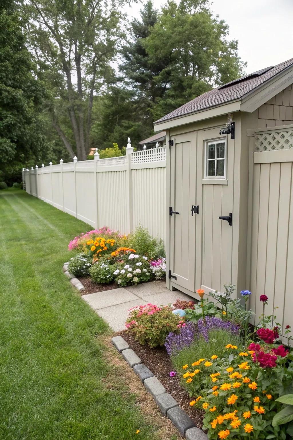 Reduced upkeep synthetic fencing delivers a neat and resilient option for partially-secluded areas.