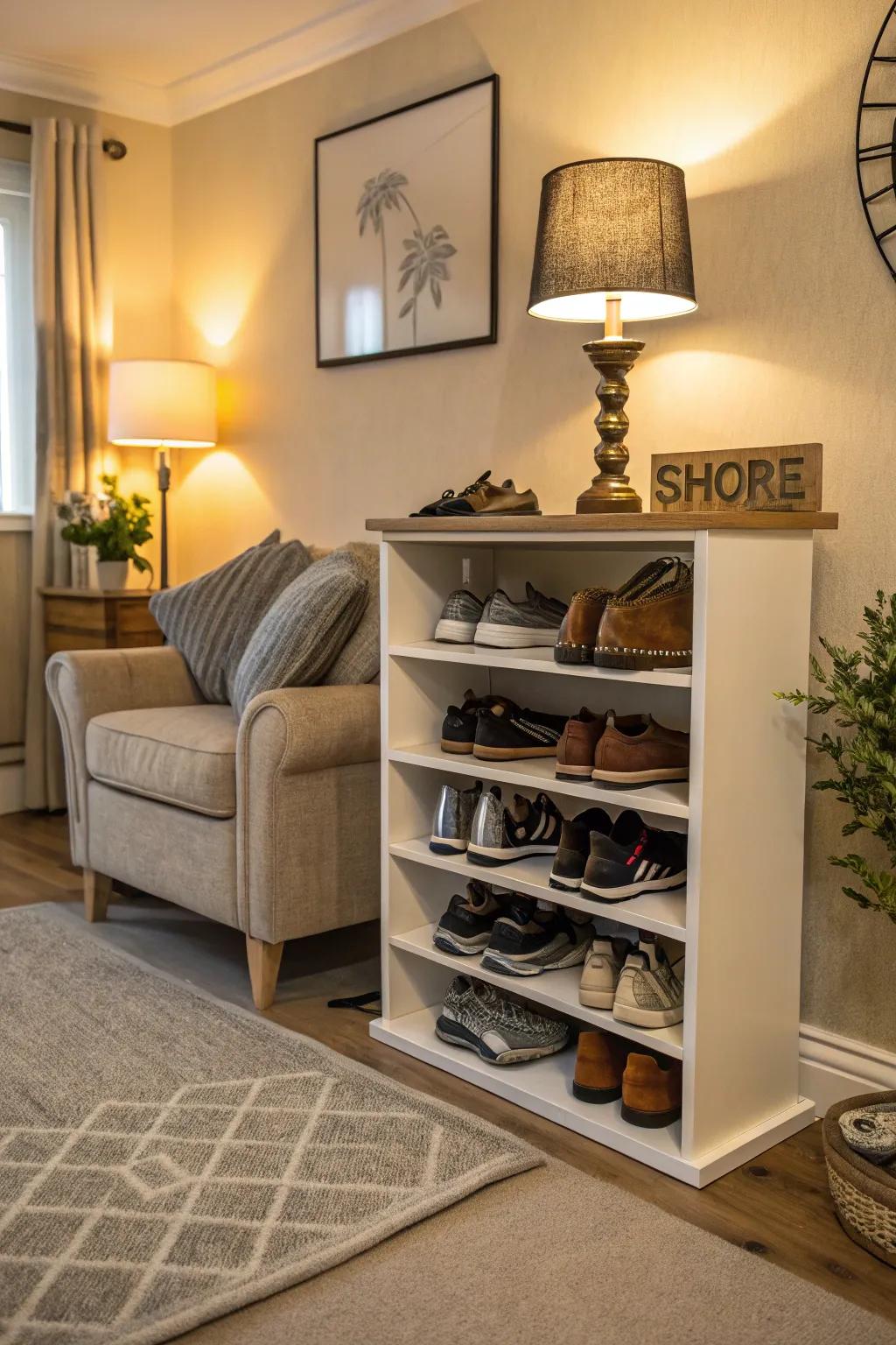Maximize your corners with custom shoe storage solutions.