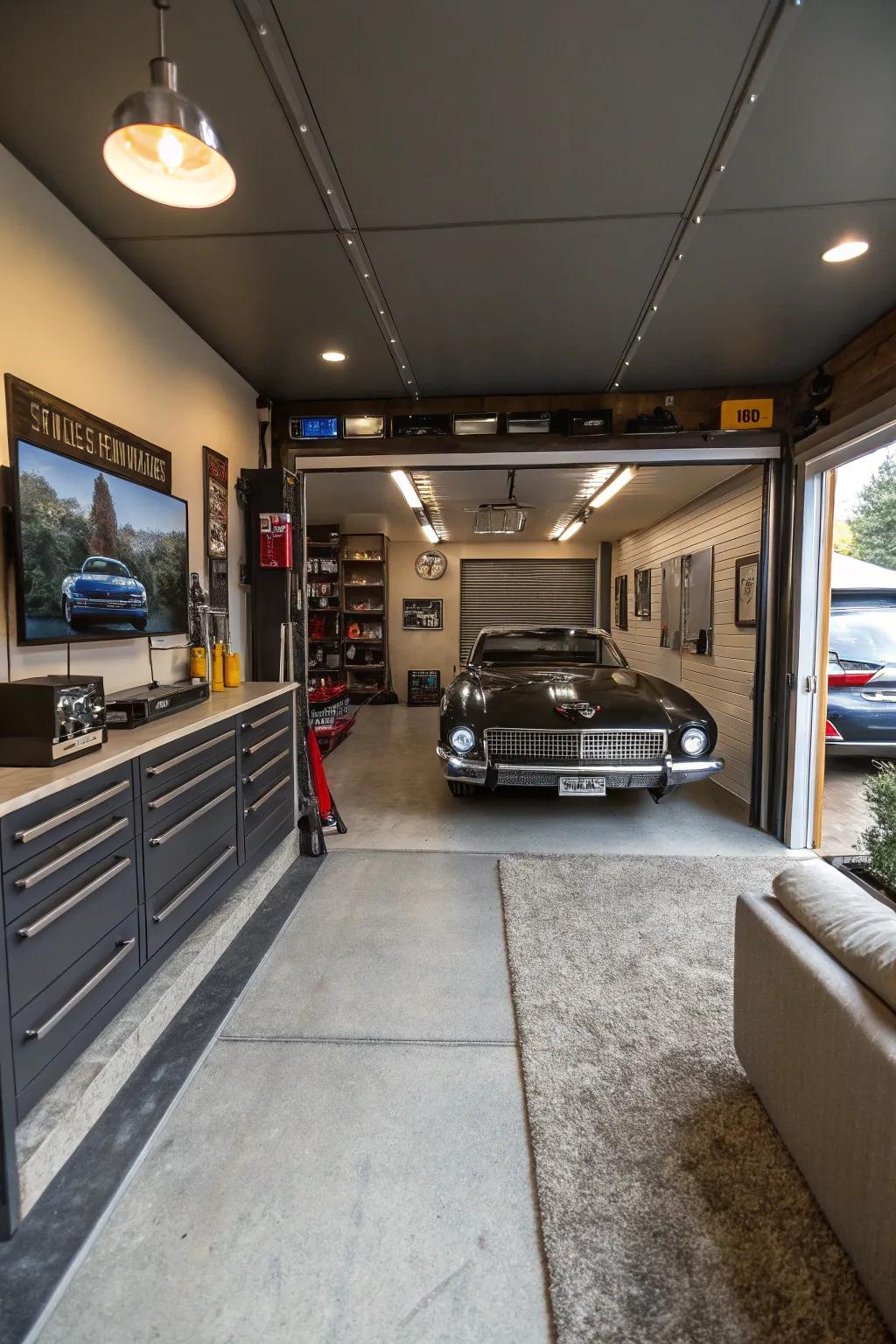 A garage setup can bring usefulness and style.