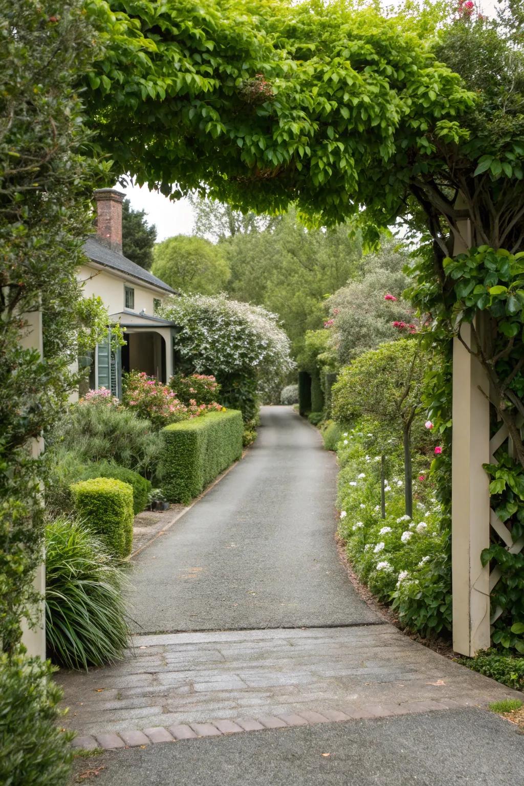 Verdant perimeters extend an energetic welcome to any abode.