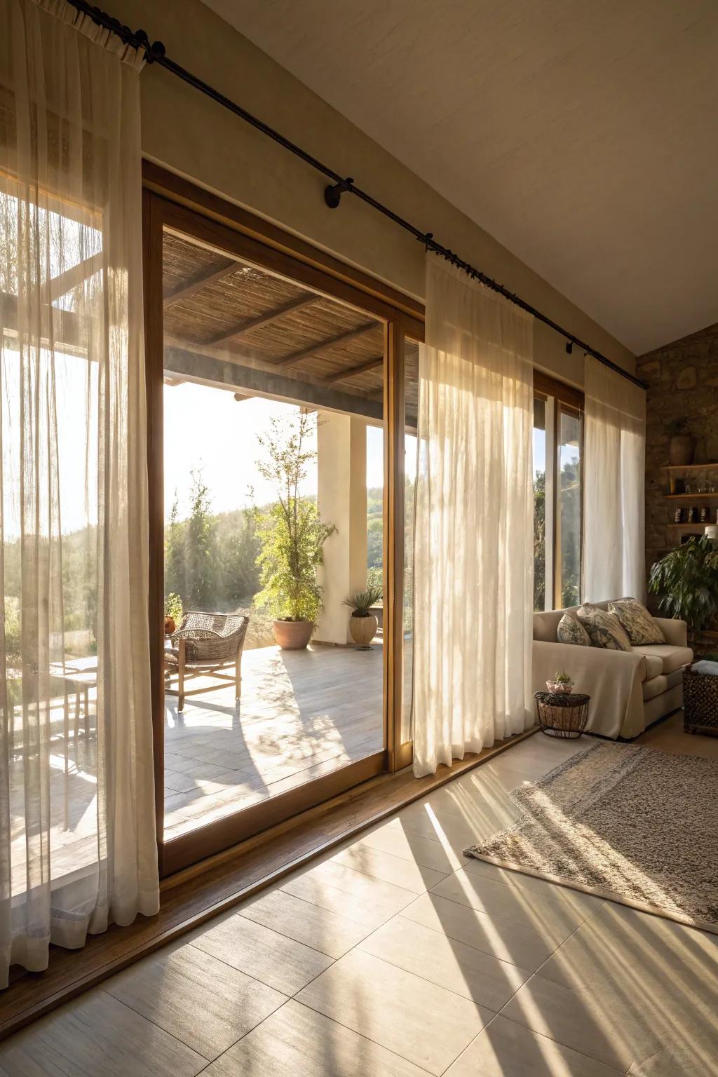 Light filtering panels allow light to stream through wonderfully.