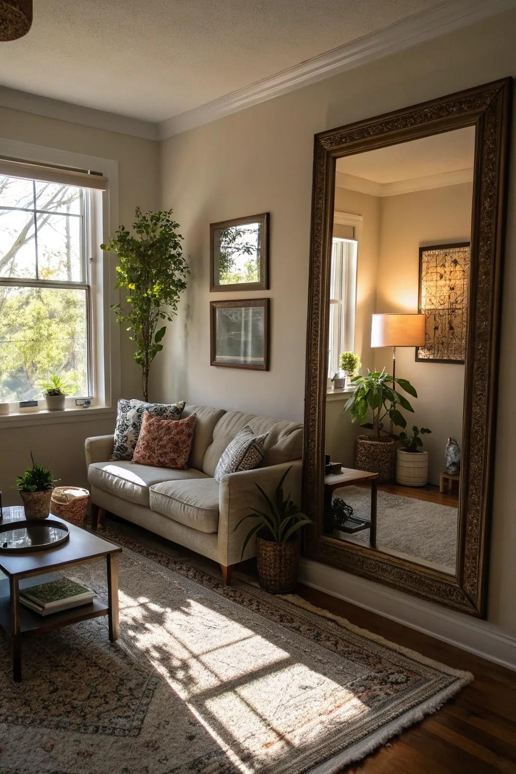 A reflector in the right spot makes the light and space better.