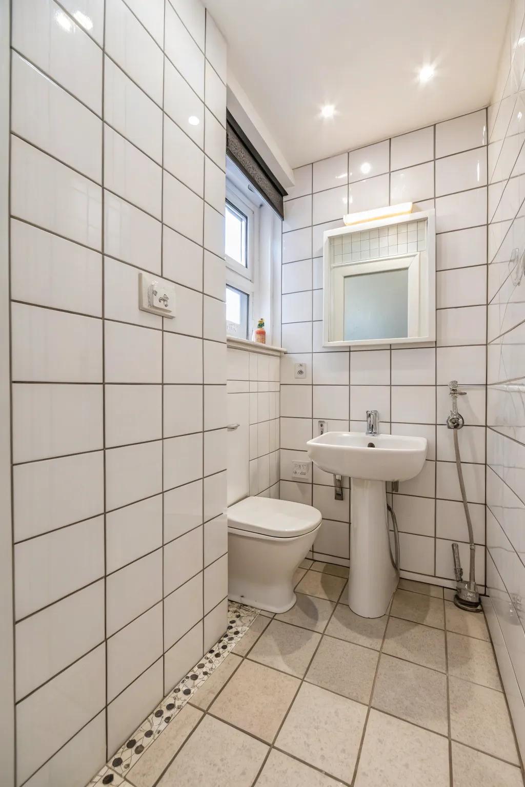 Large tiles have the potential to create an impression of spaciousness and simplicity in limited spaces.