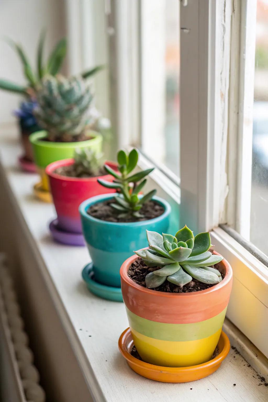 Small green plants add a fresh touch to any space.