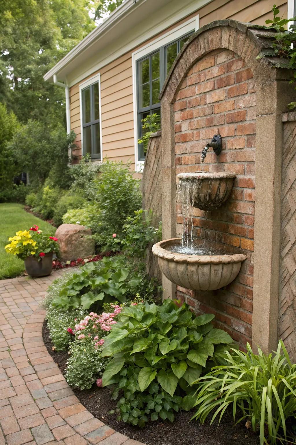 Surface-mounted fountains use space efficiently.