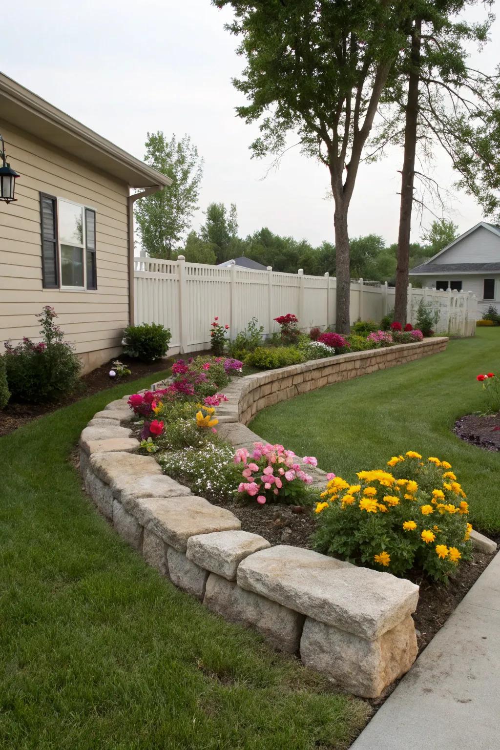 Ornamental edging adds structure and elegance.