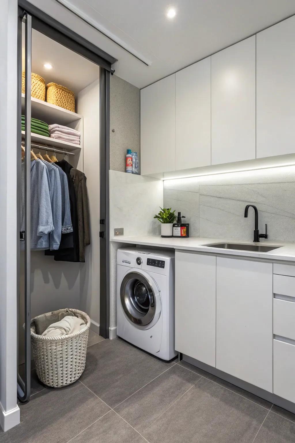 Attain a tidy appearance with a concealed sink design.