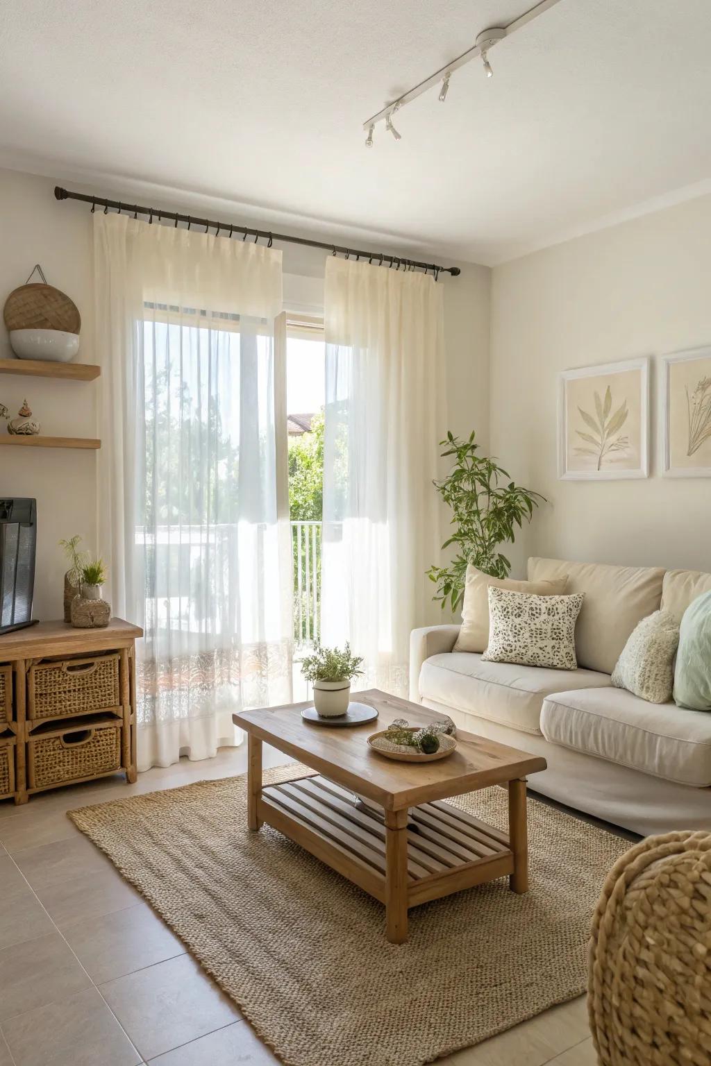 Light colors assist in opening up small spaces.