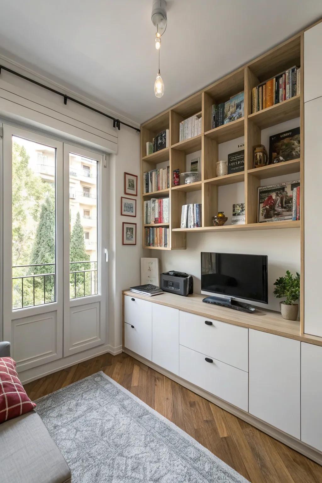 Built-in storage keeps your apartment looking great.