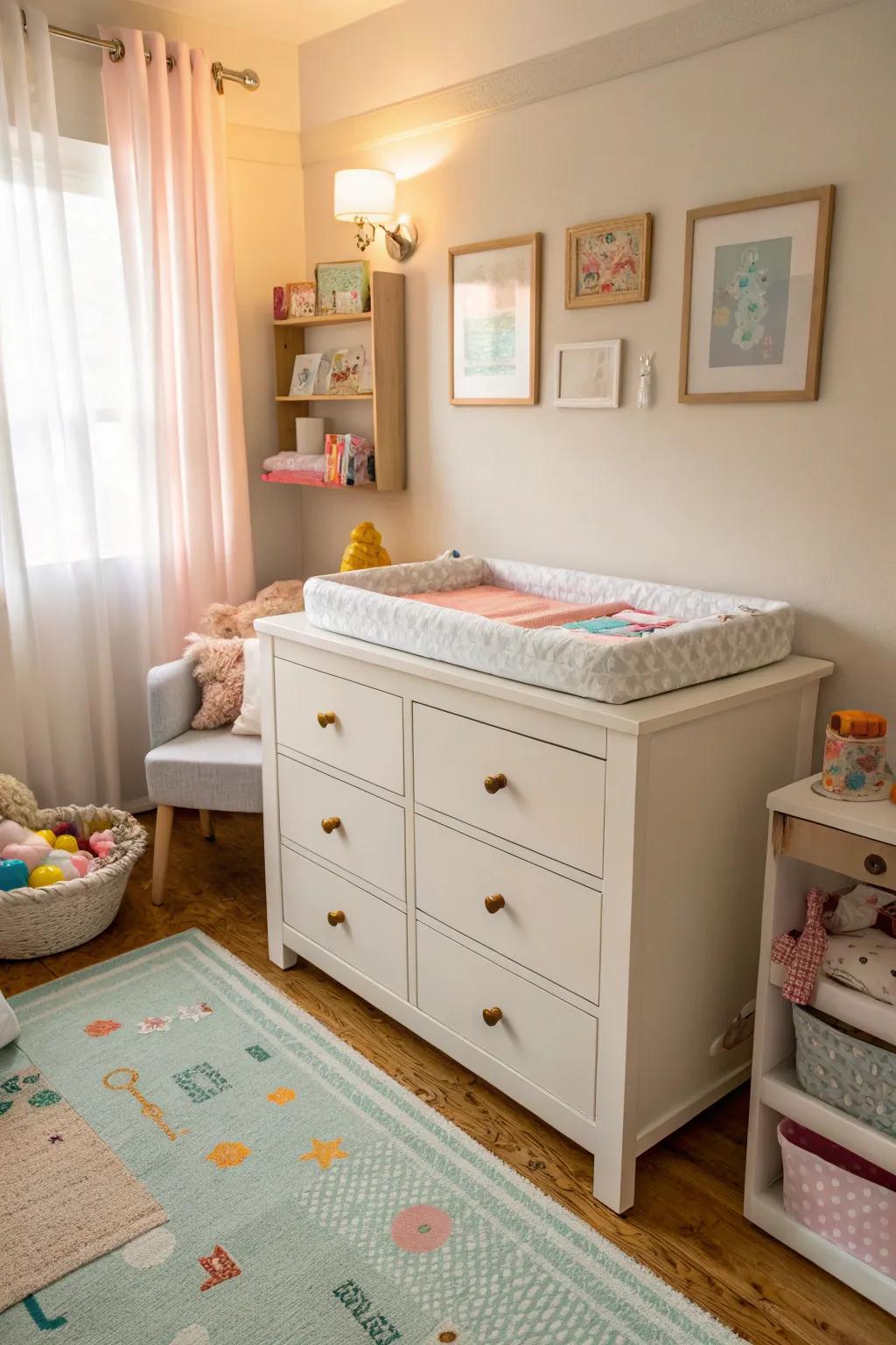 A stylish dresser that can be also used as a changing area.