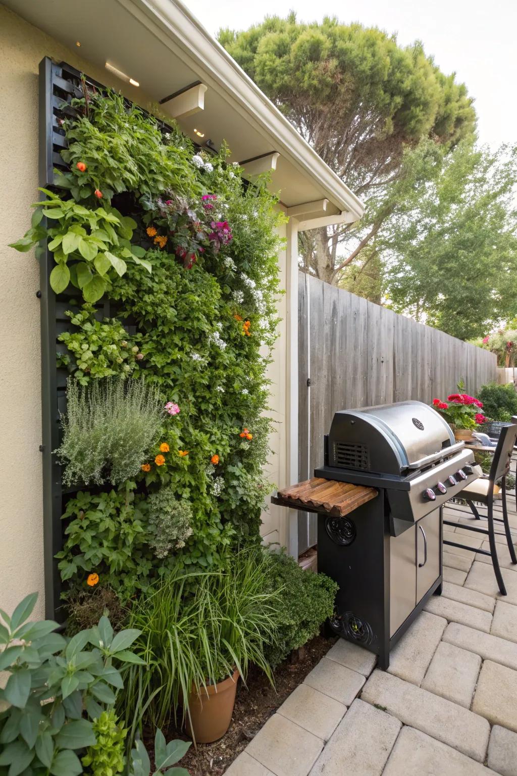 Vertical gardens add some greenery and do not take up any floor space.