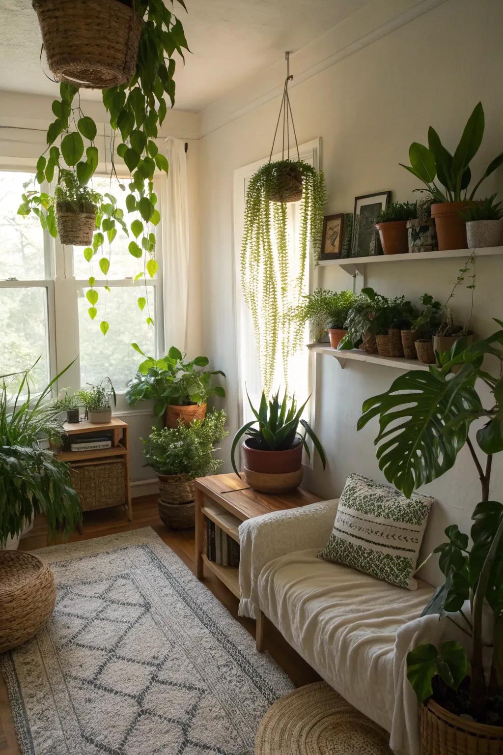Plants breathe vitality into confined spaces.