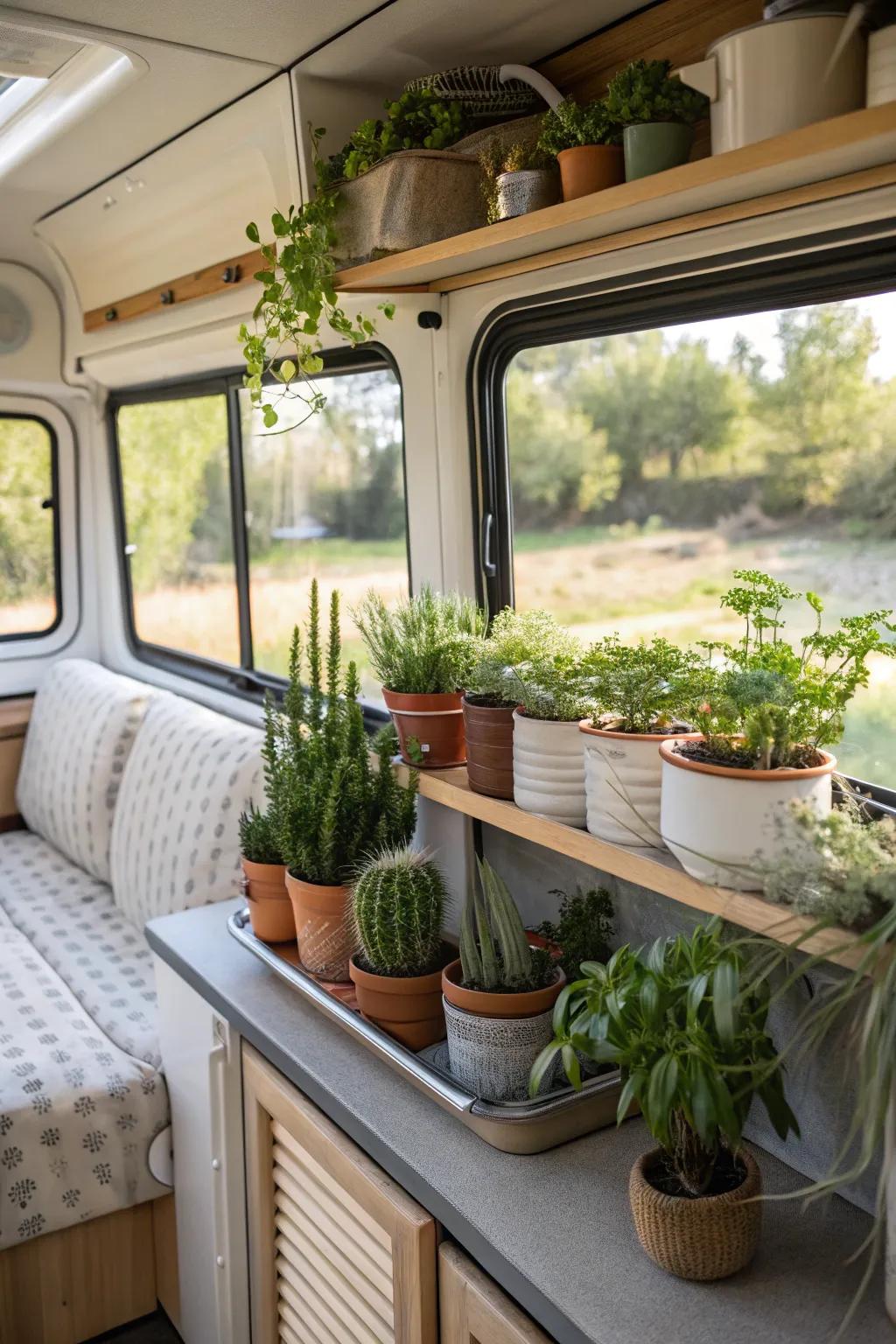 Plants can make your RV feel alive and fresh.