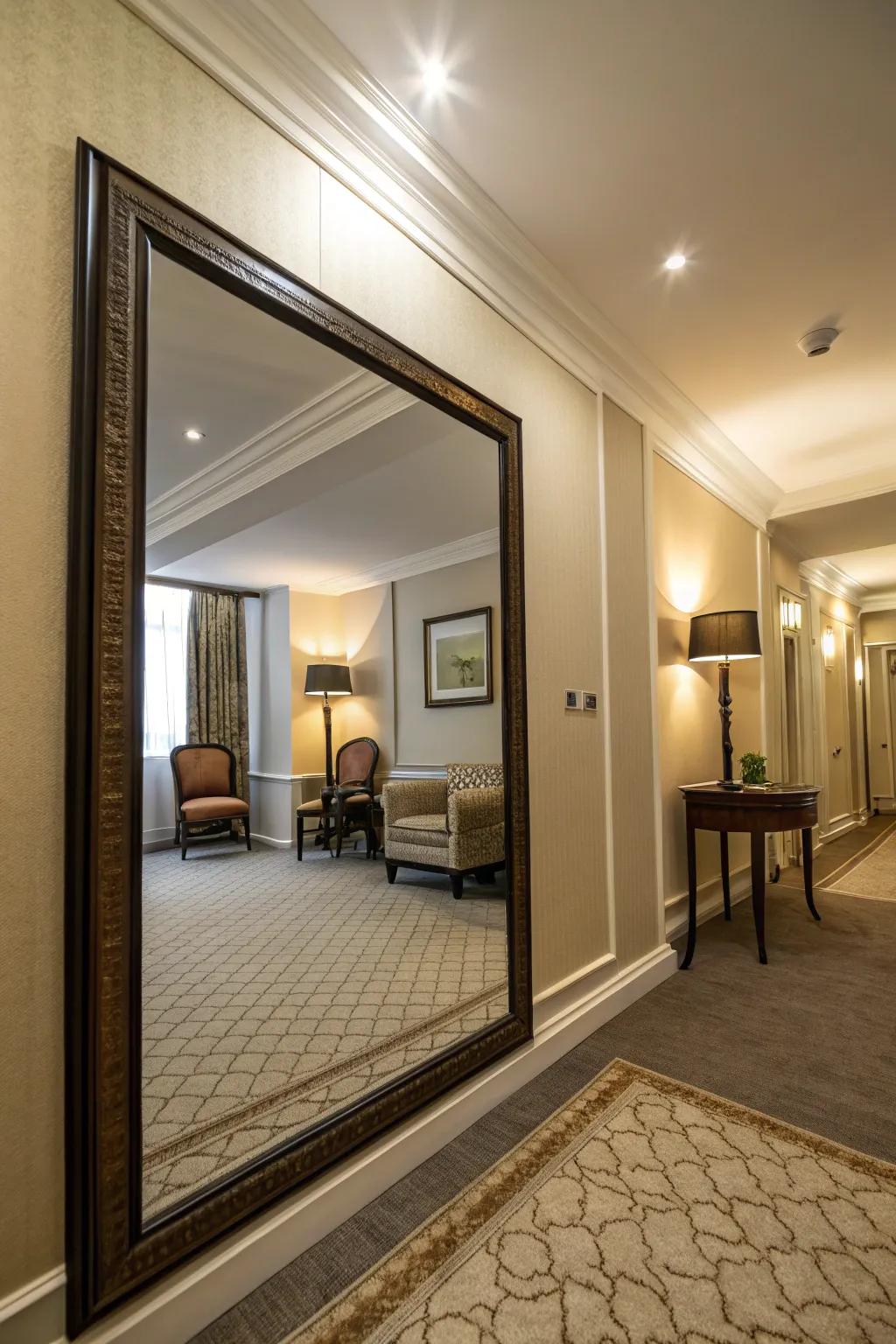 Mirrors give the illusion of greater space and amplify sunlight.