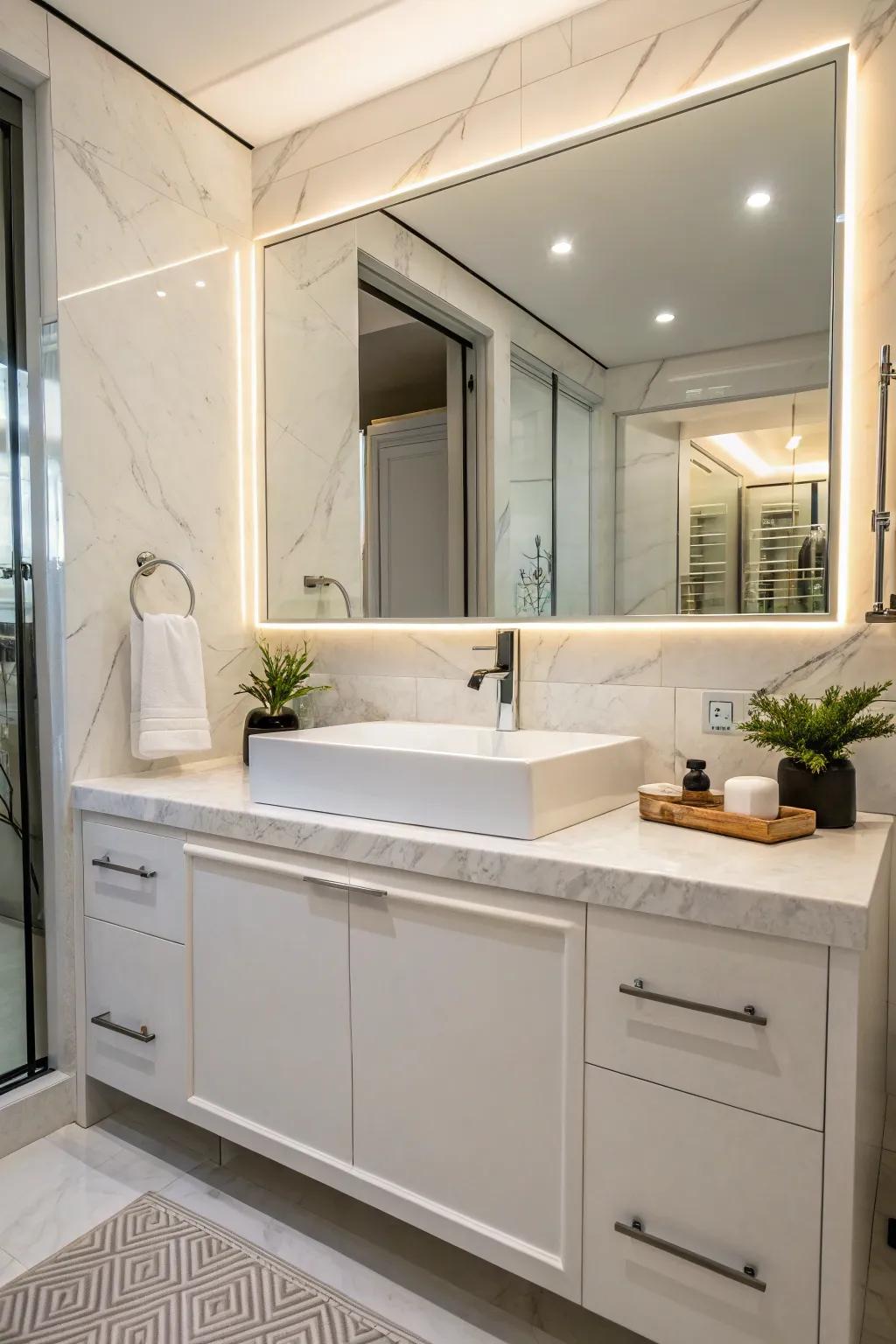 Marble vanity tops bring sophistication to any bathroom.