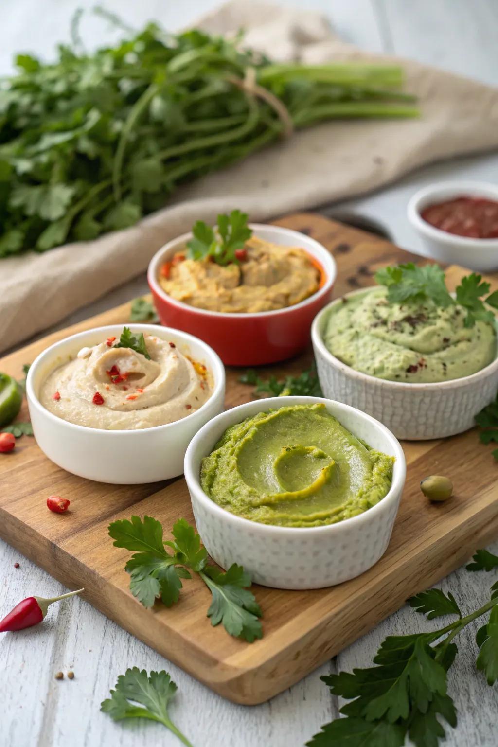A variety of dips for countless dipping options.