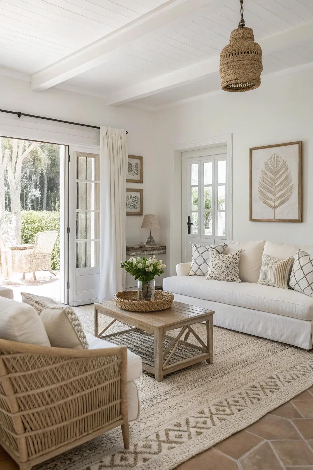 A tranquil and mild Southern space that emphasizes its decor.