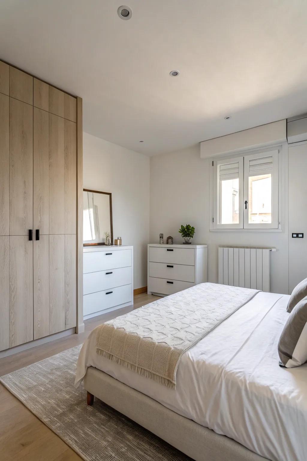 Minimalist decor enhances the impression of calm and tranquility.