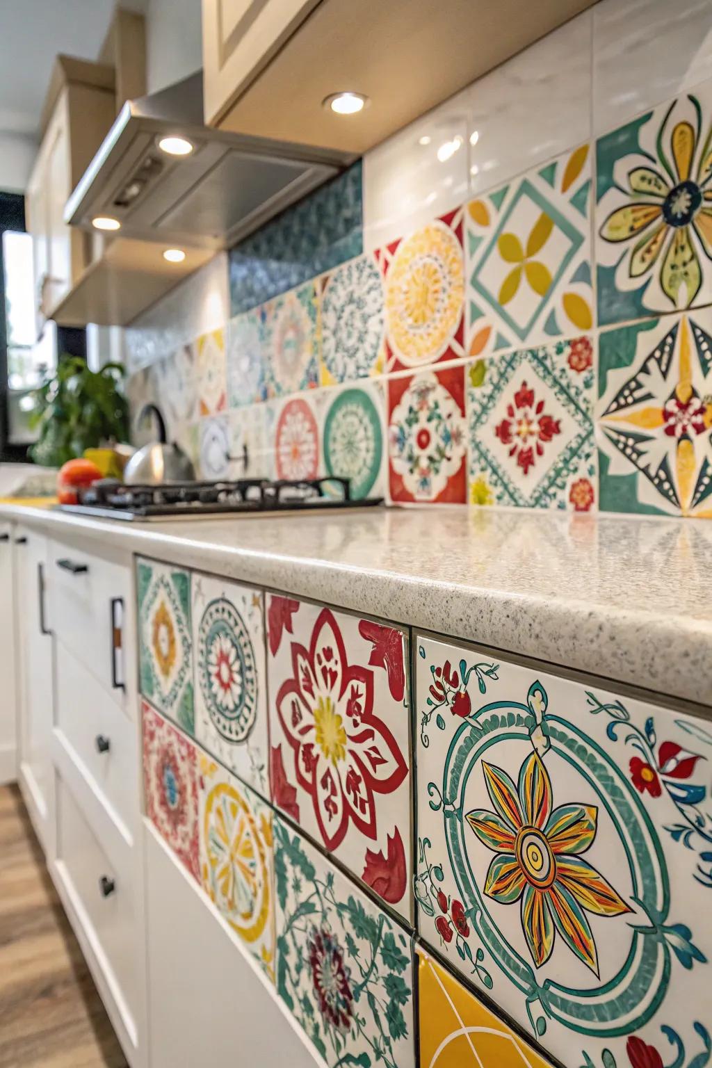 Ornamental tiles bring a touch of Seville to this kitchen.