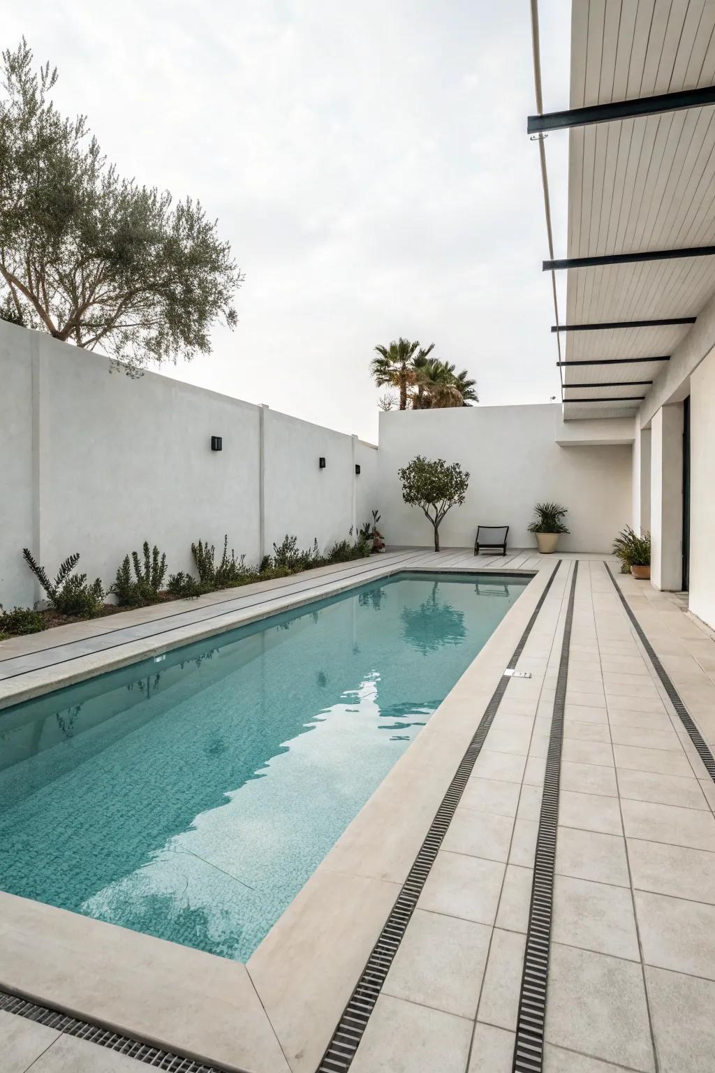 Embrace contemporary minimalism with your spool pool design.