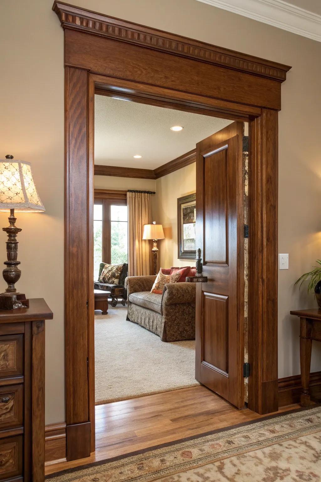 Polished timber edging lends warmth and texture to a snug living quarter.