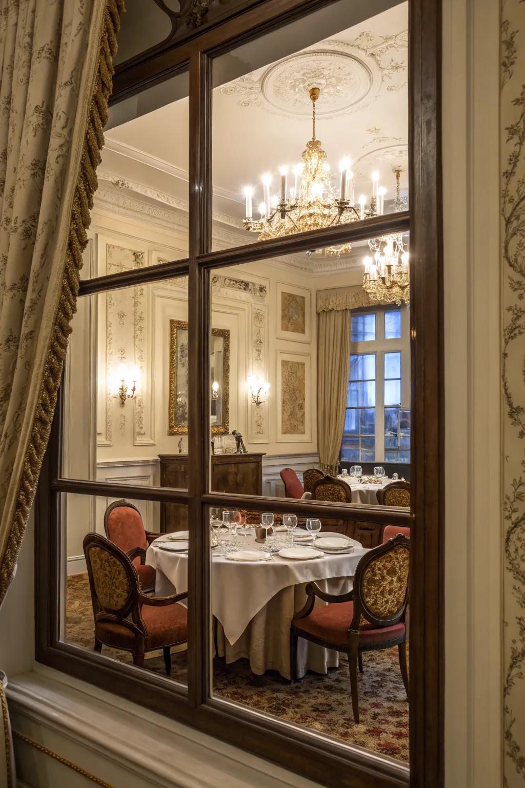 Layered trim contributes depth and sophistication.