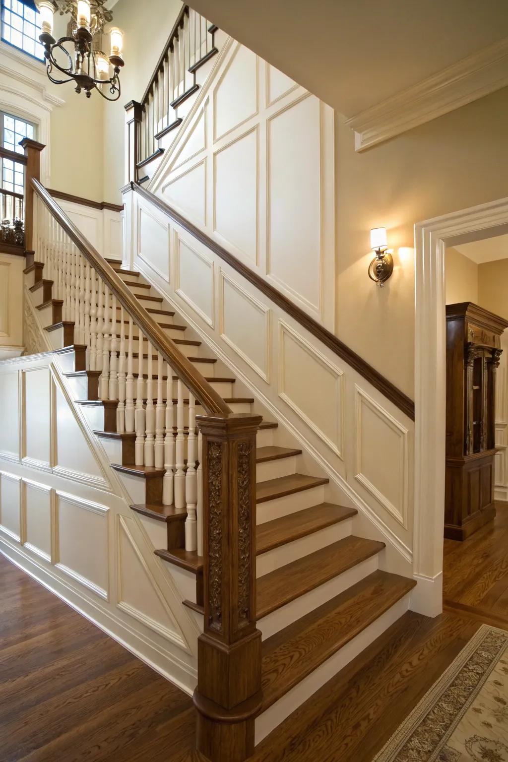 Mid-wall wainscoting provides both elegance and protection.
