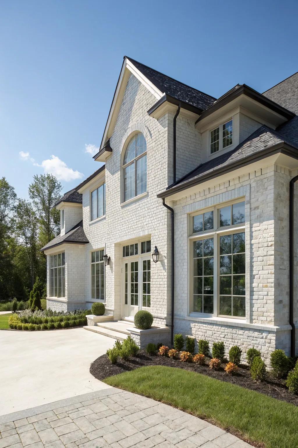 New and timeless through white brick and granite.
