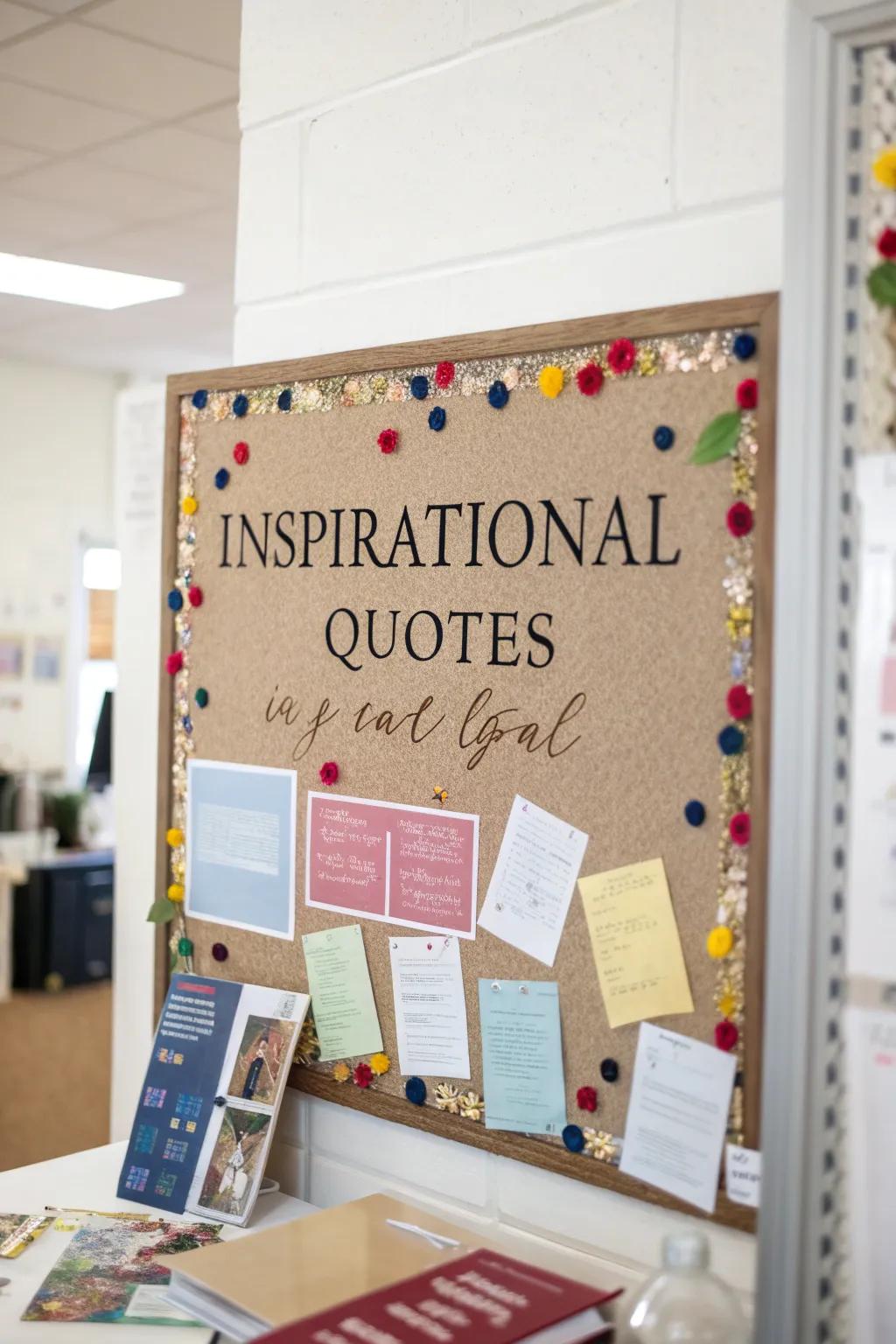 Uplifting sayings beautifully displayed to motivate students.