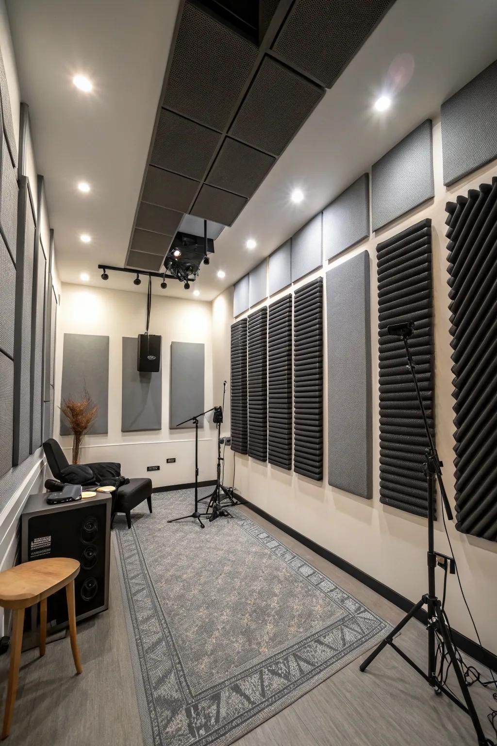 Acoustic treatment ensures clarity and focus in your creative space.