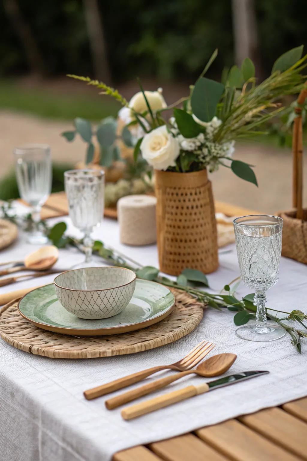 A sustainable table setting for mindful entertaining.