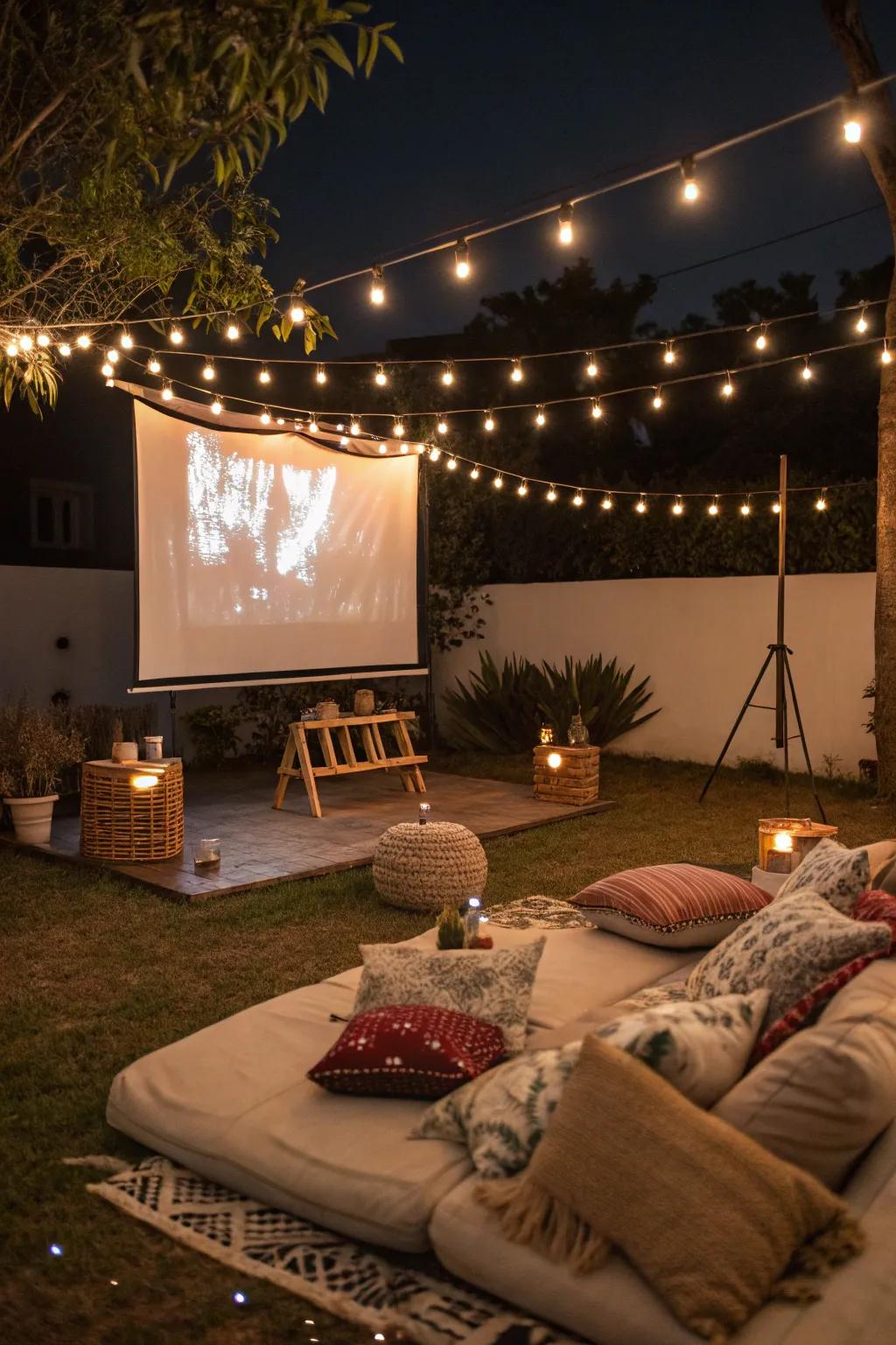 Take pleasure in a movie experience in the open air with a backyard film viewing.