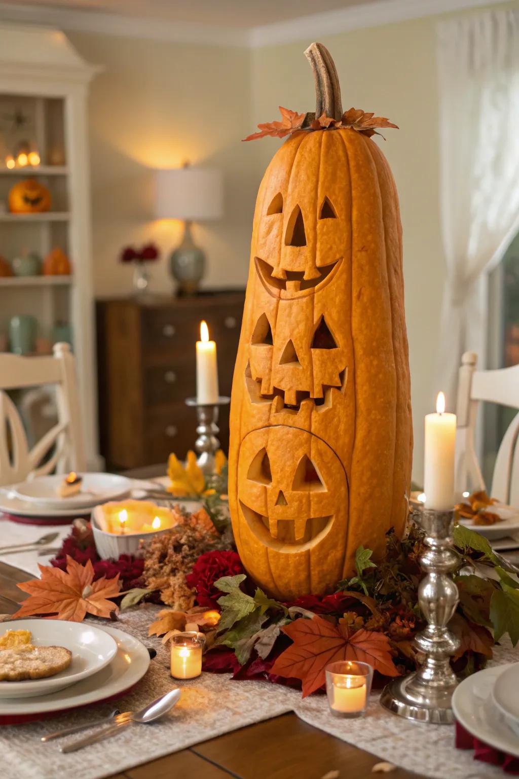 Present multiple expressions on a single pumpkin for a full-circle of mischievous fun.