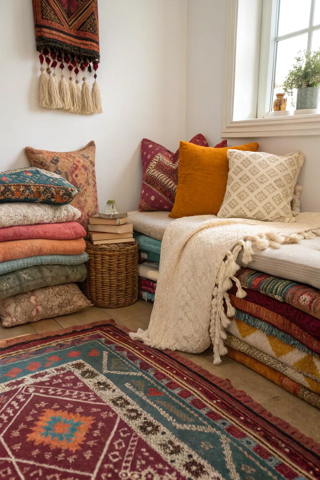 Fabrics make any small space feel cozy.