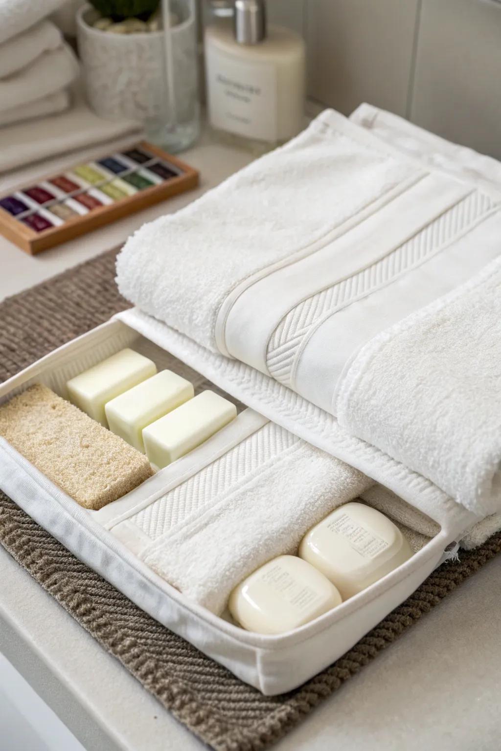 Highlight functionality using pouch-configured textiles.