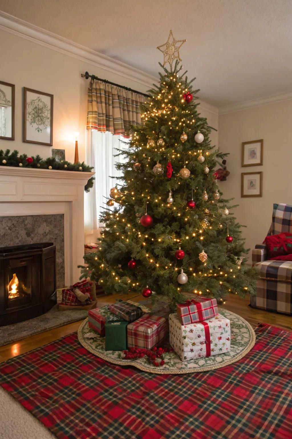 Checked patterns bring a sense of timeless tradition to your festive trimmings.