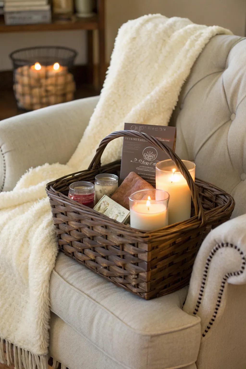 A cozy hamper designed for perfect snuggling sessions.