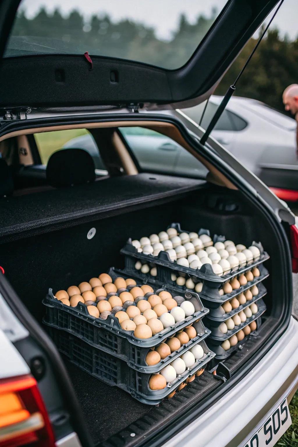 Protective dividers providing excellent protection for fragile items in the trunk.