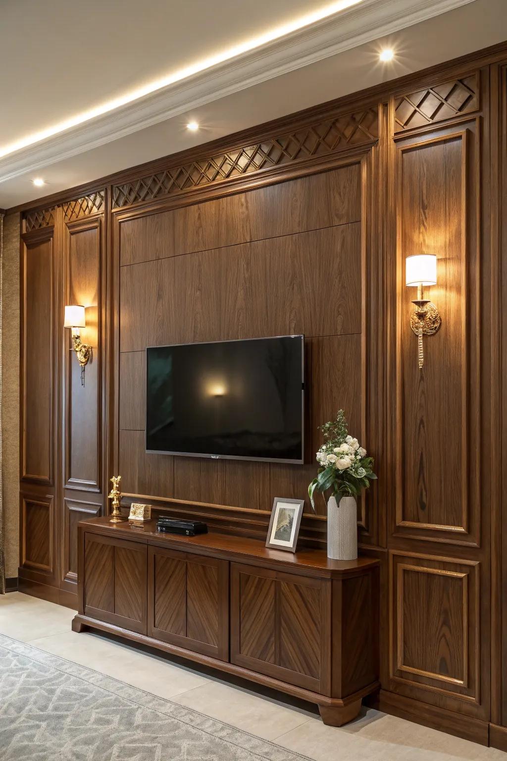 Wood paneling adds character and warmth.