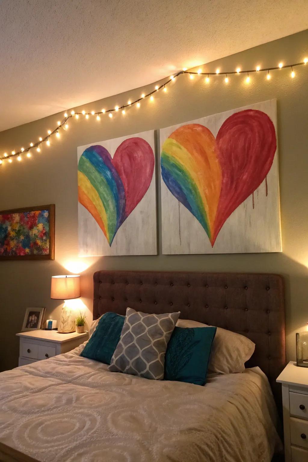 A detached fabric heart symbolizes unity and love.