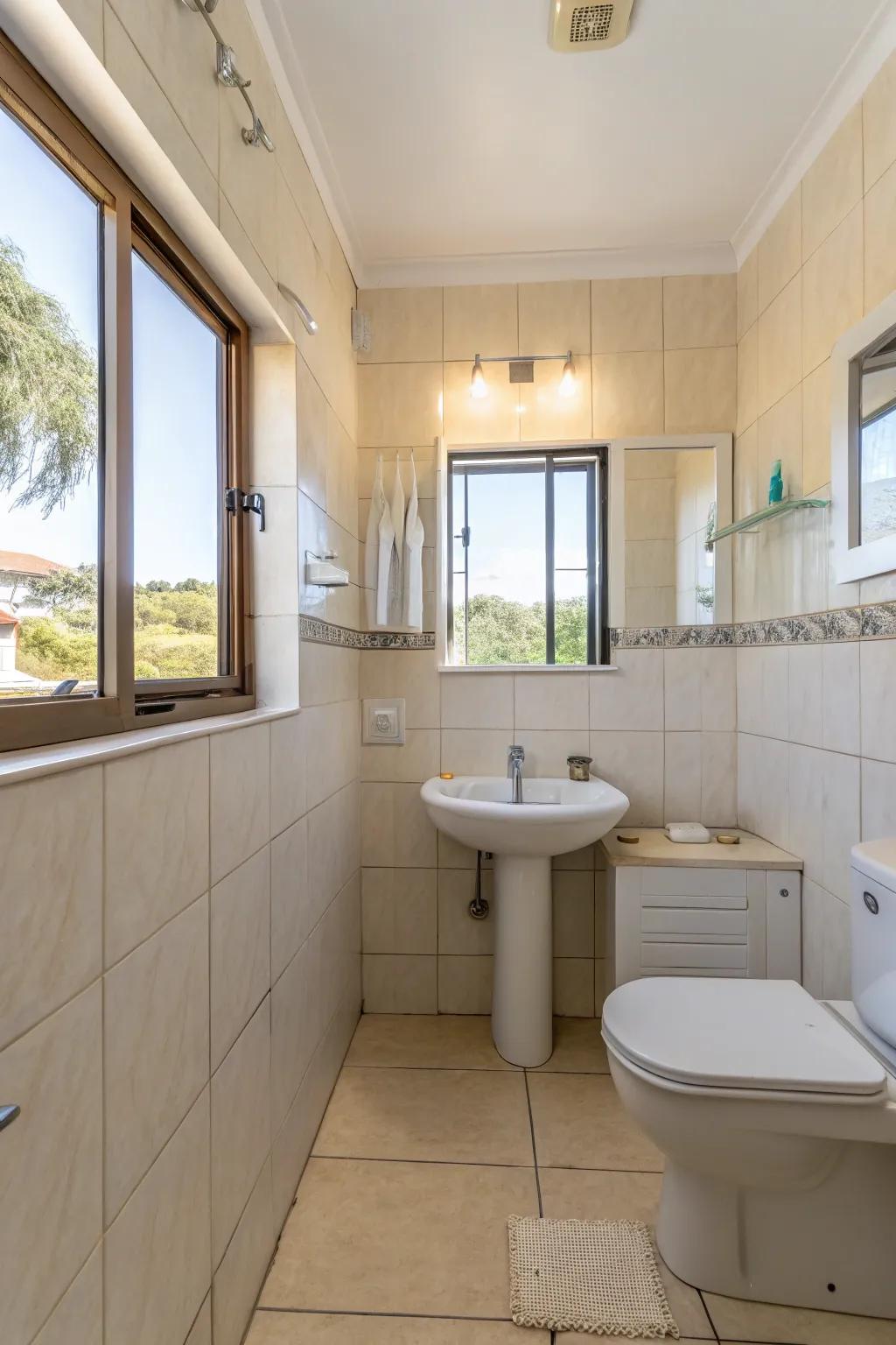 Light colors make the space seem bigger.