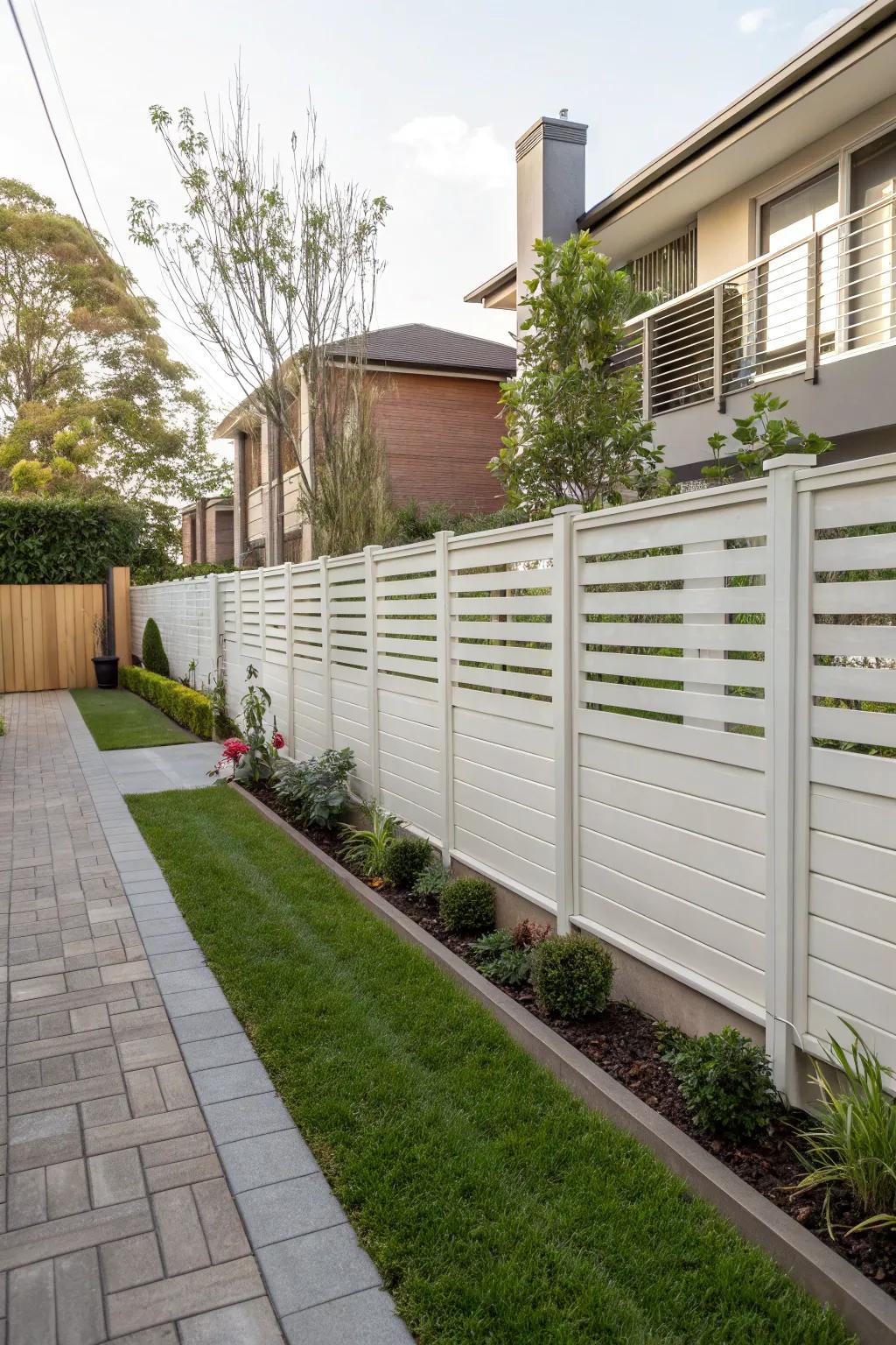 Modern side-by-side slats for a sleek look.