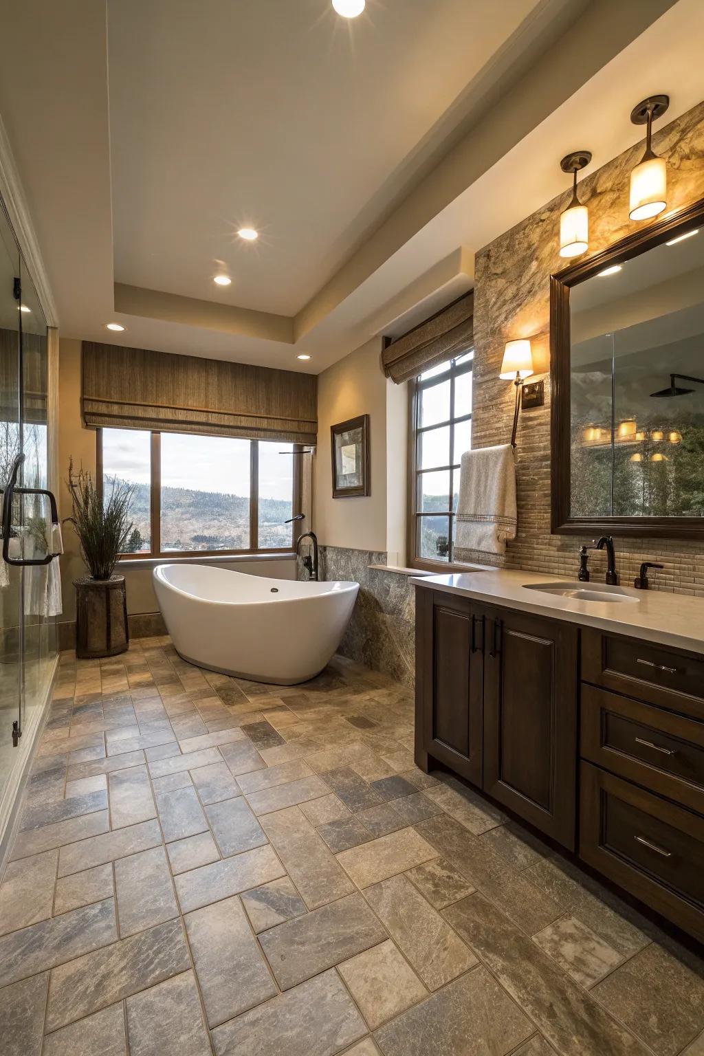 Stone-inspired vinyl elevates commonplace environments.