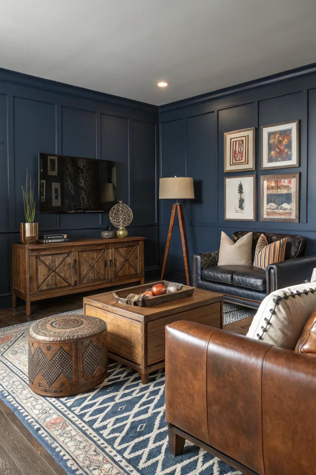 A striking accent wall can act as a striking point of focus in your living area.