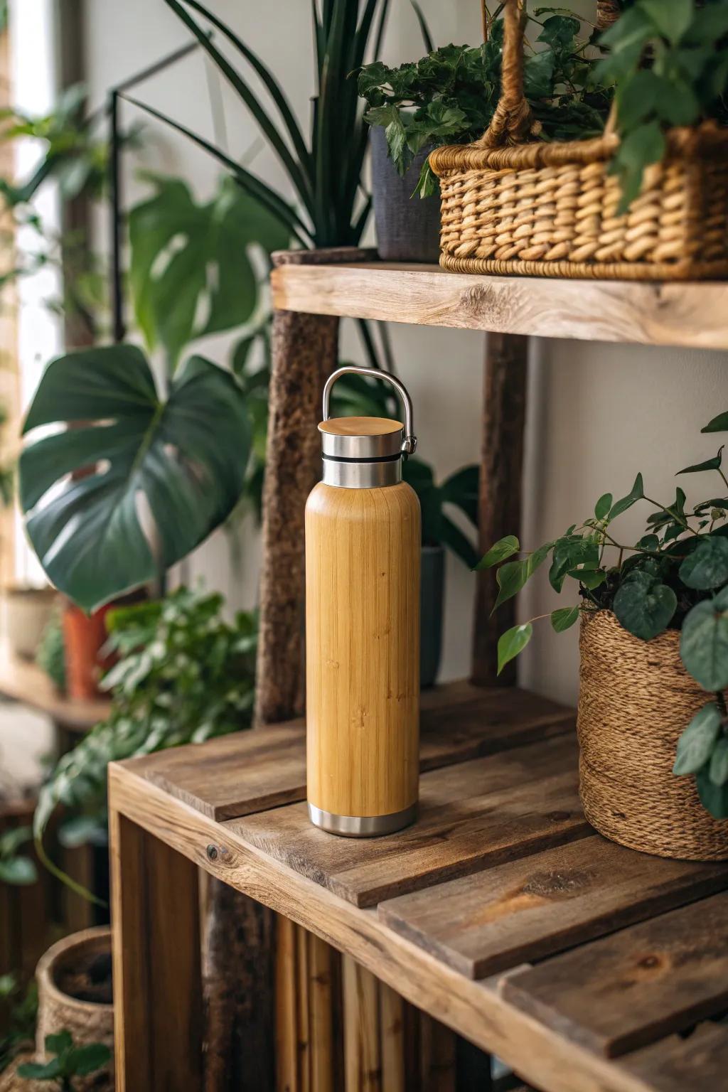 Eco-friendly water bottles that add a touch of nature to your home.