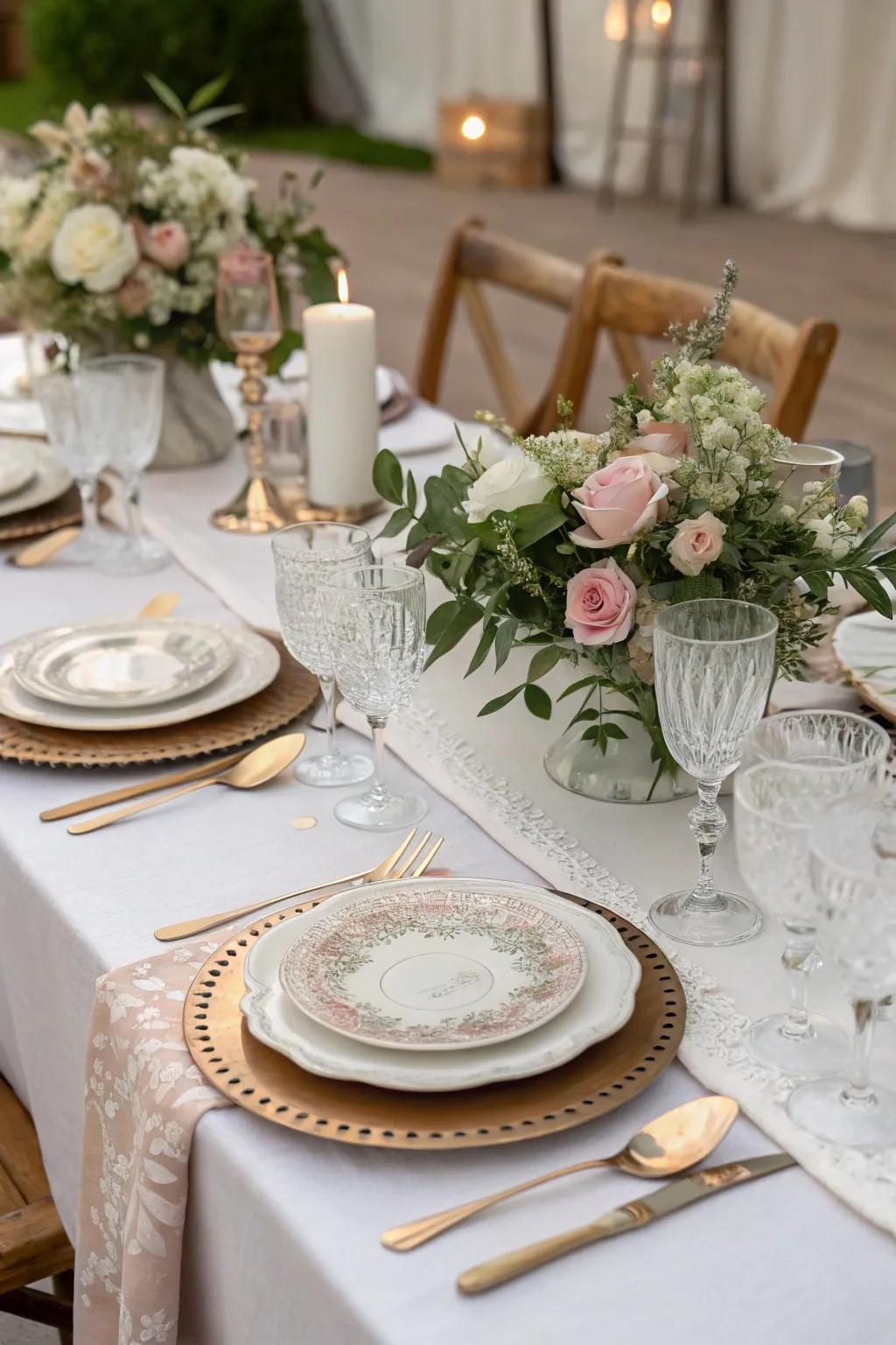 Refined tableware establishes the ambiance for your reception.