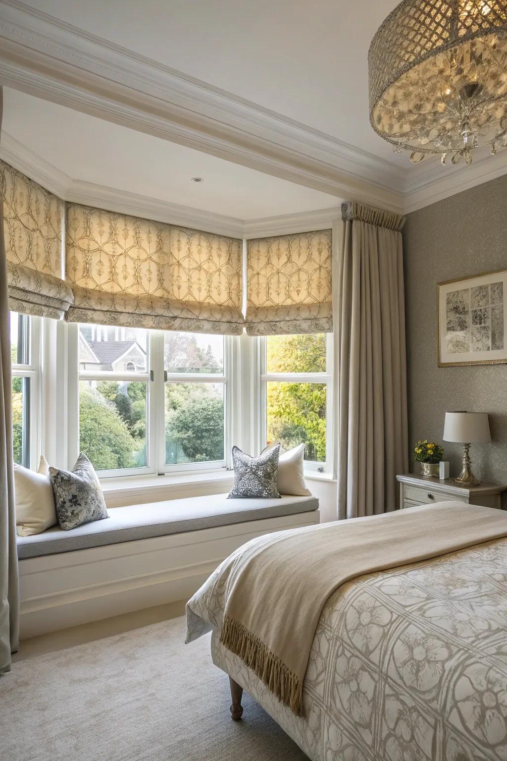 Custom Accordion shades provide a polished and elegant touch.