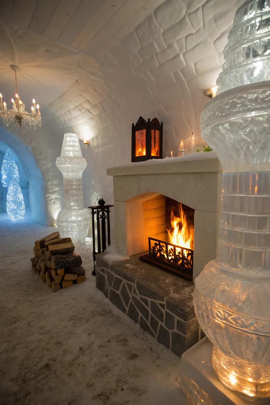 Savor the striking contrast of fire and ice in your personal space.