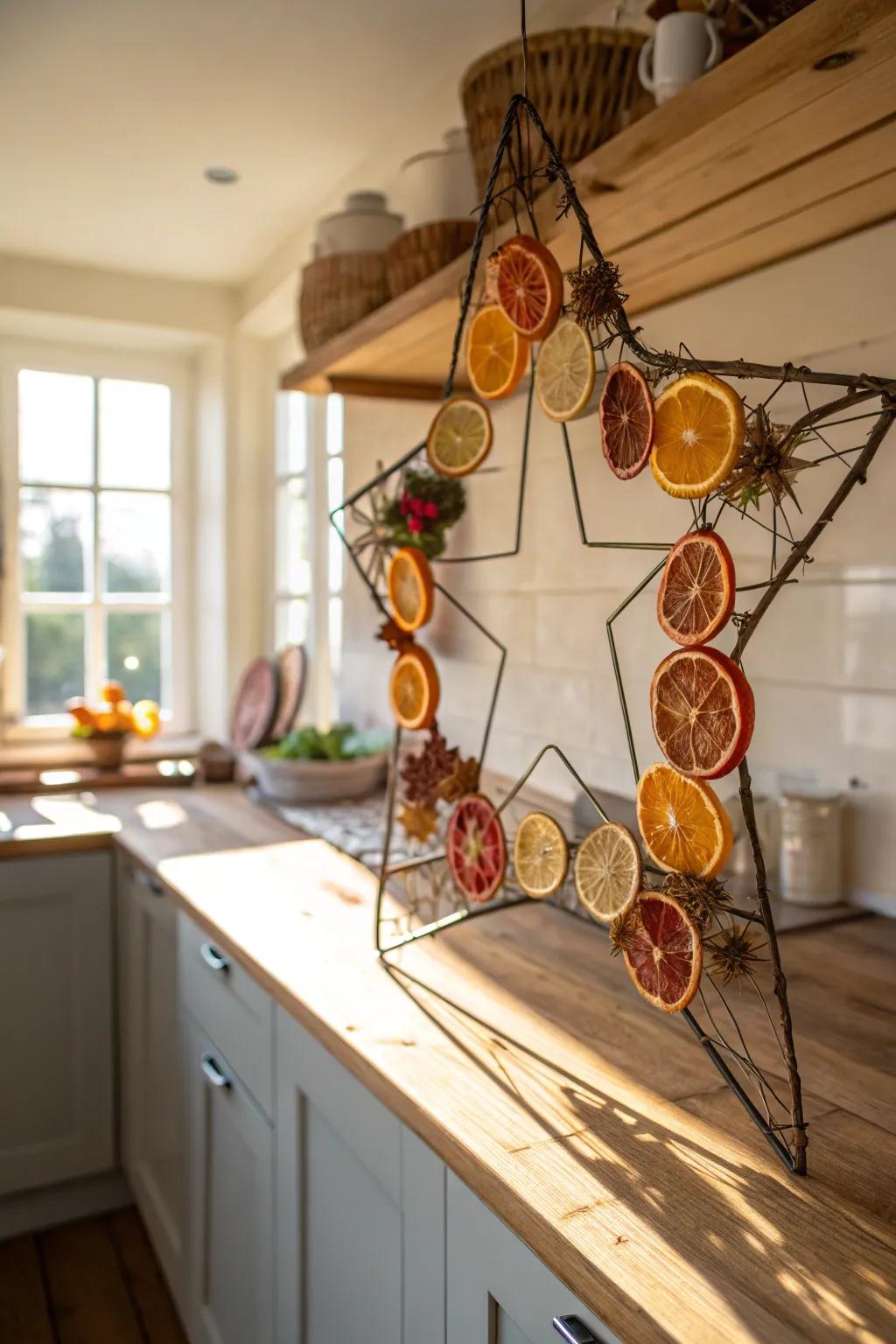 A summer citrus star wreath brings a zing to your decor.