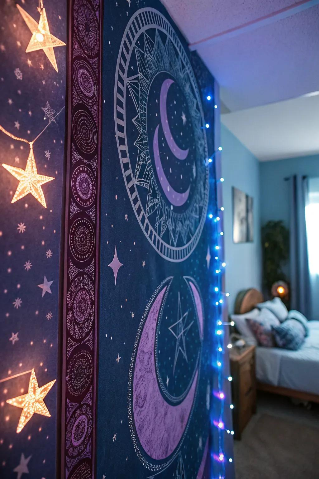 Divinatory glyphs contribute a heavenly nuance to your enchanted sanctuary.